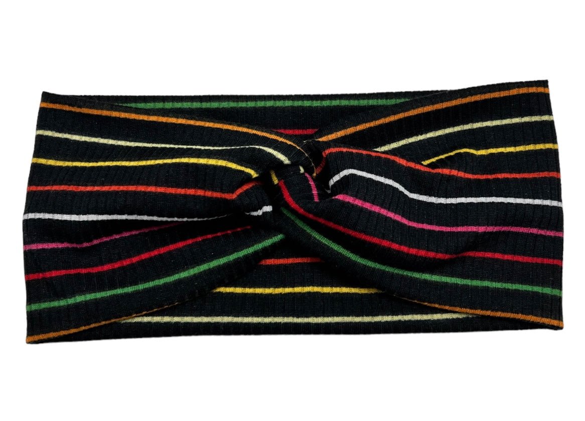 Rainbow Striped Twist Headband - Jostina